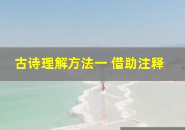 古诗理解方法一 借助注释